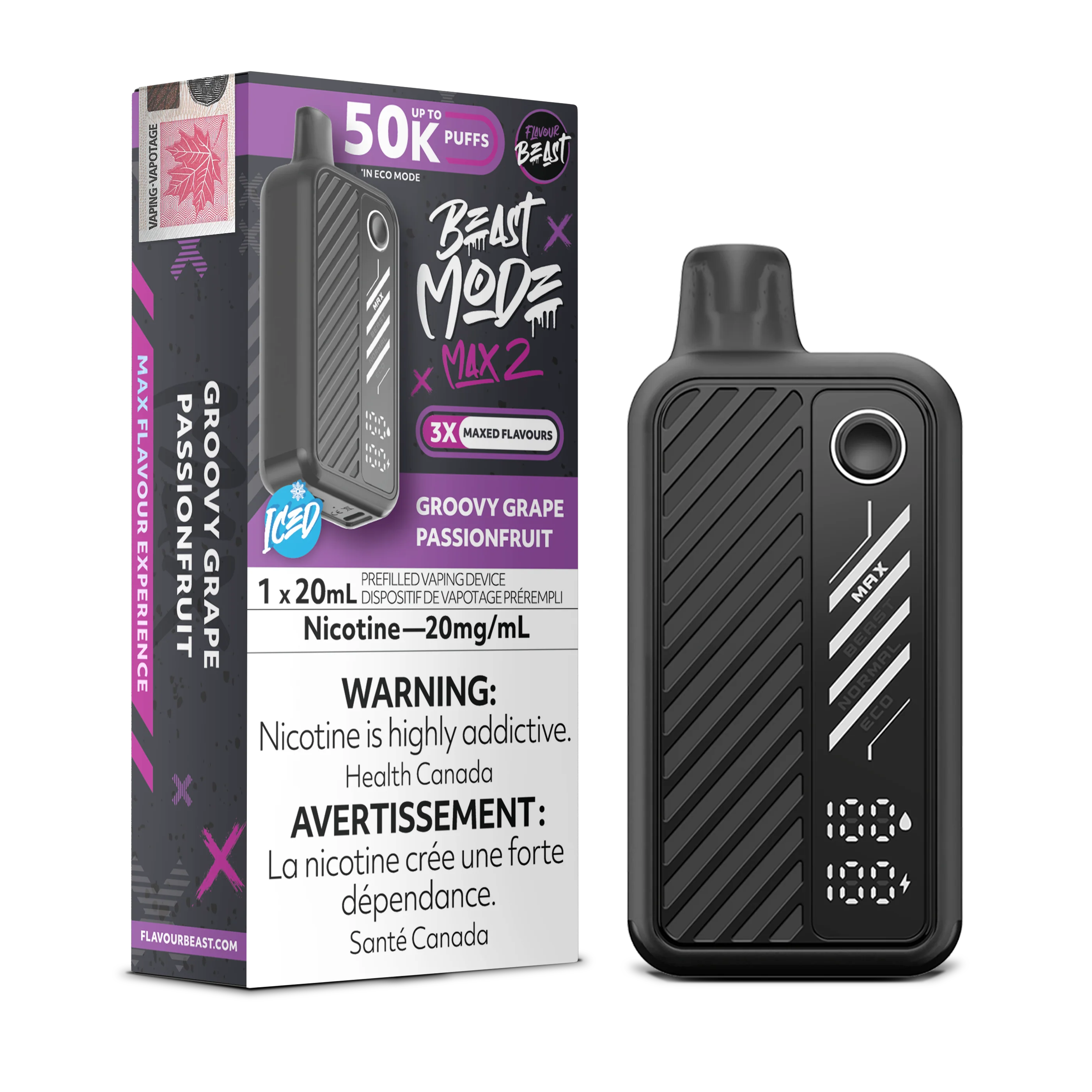 Flavour Beast Beast Mode Max 2 - Groovy Grape Passionfruit