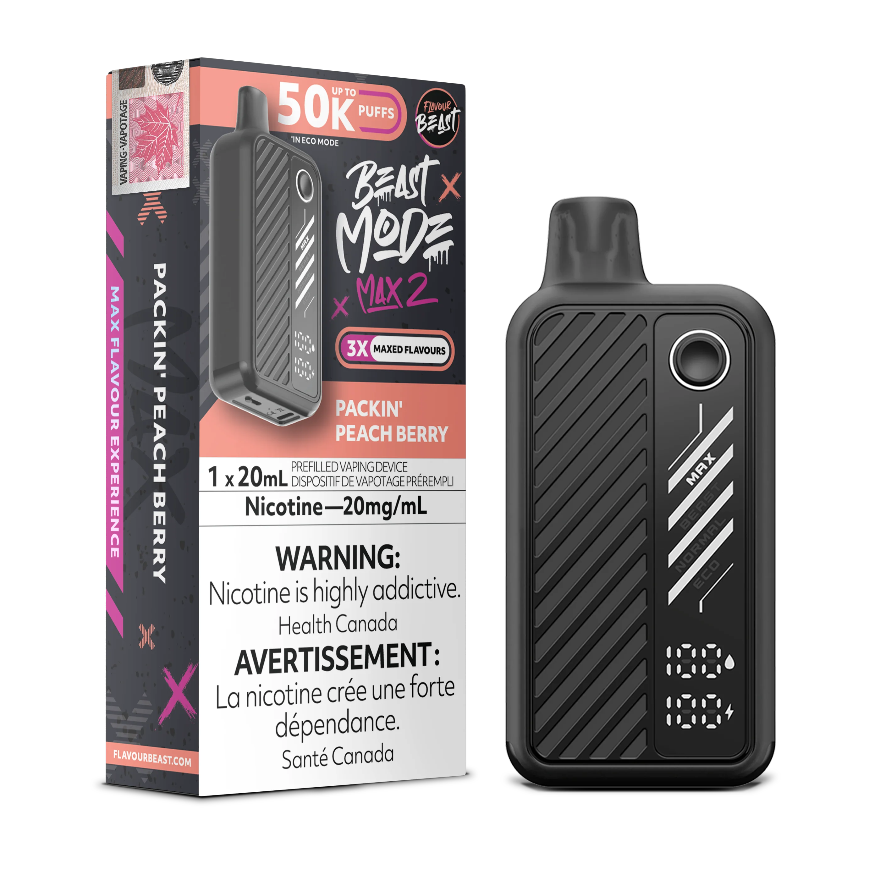 Flavour Beast Beast Mode Max 2 - Packin' Peach Berry
