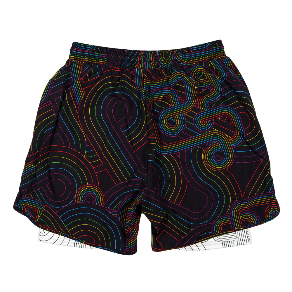 Grassroots - Pink Floyd DSOTM V2 Black Rainbow Athletic Liner Shorts - Image 2