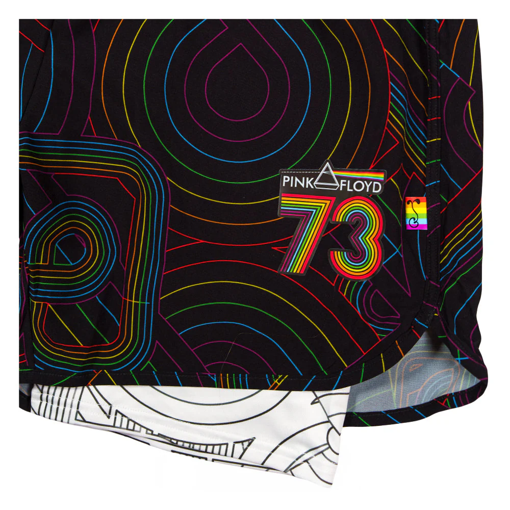 Grassroots - Pink Floyd DSOTM V2 Black Rainbow Athletic Liner Shorts - Image 3