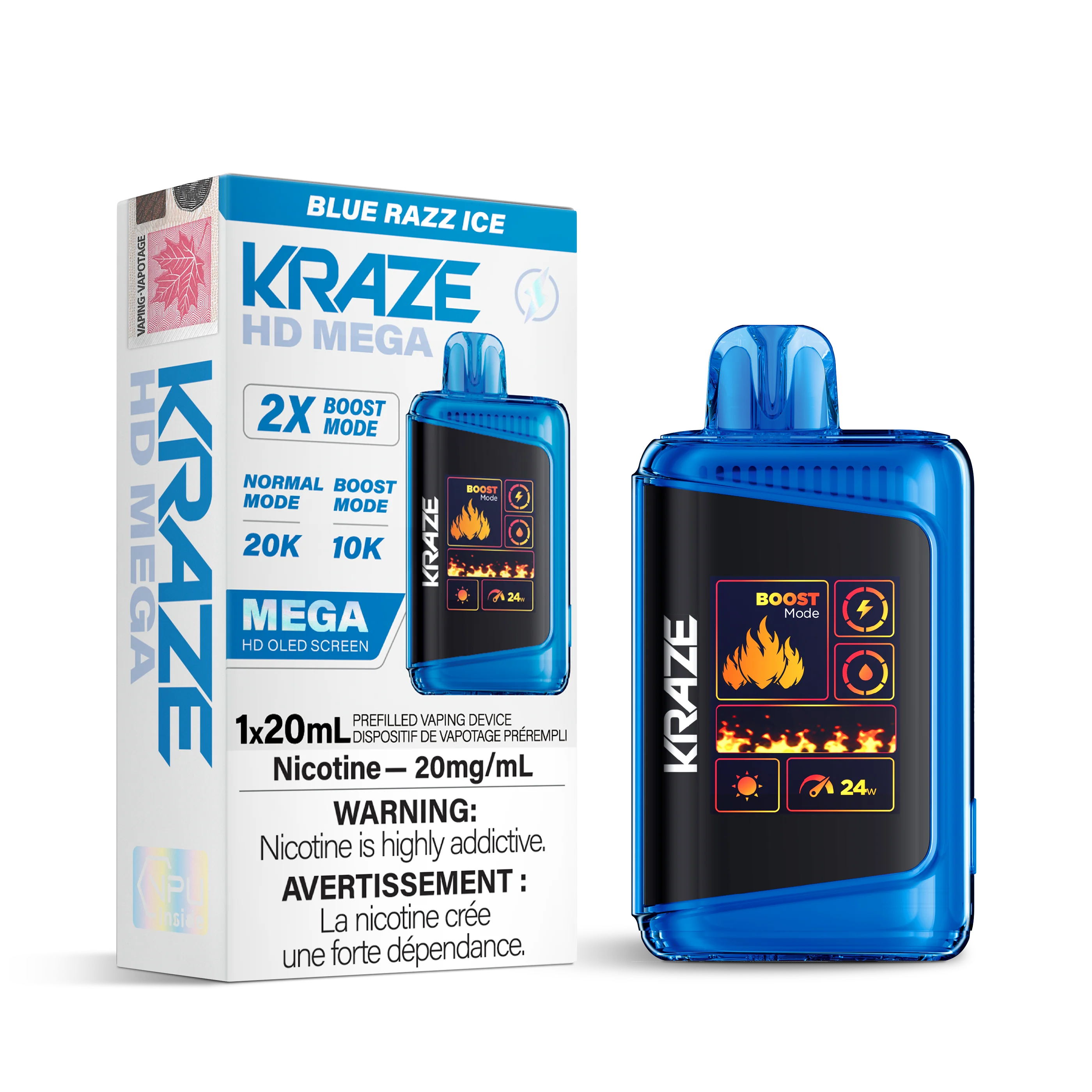 Kraze HD Mega - Blue Razz Ice