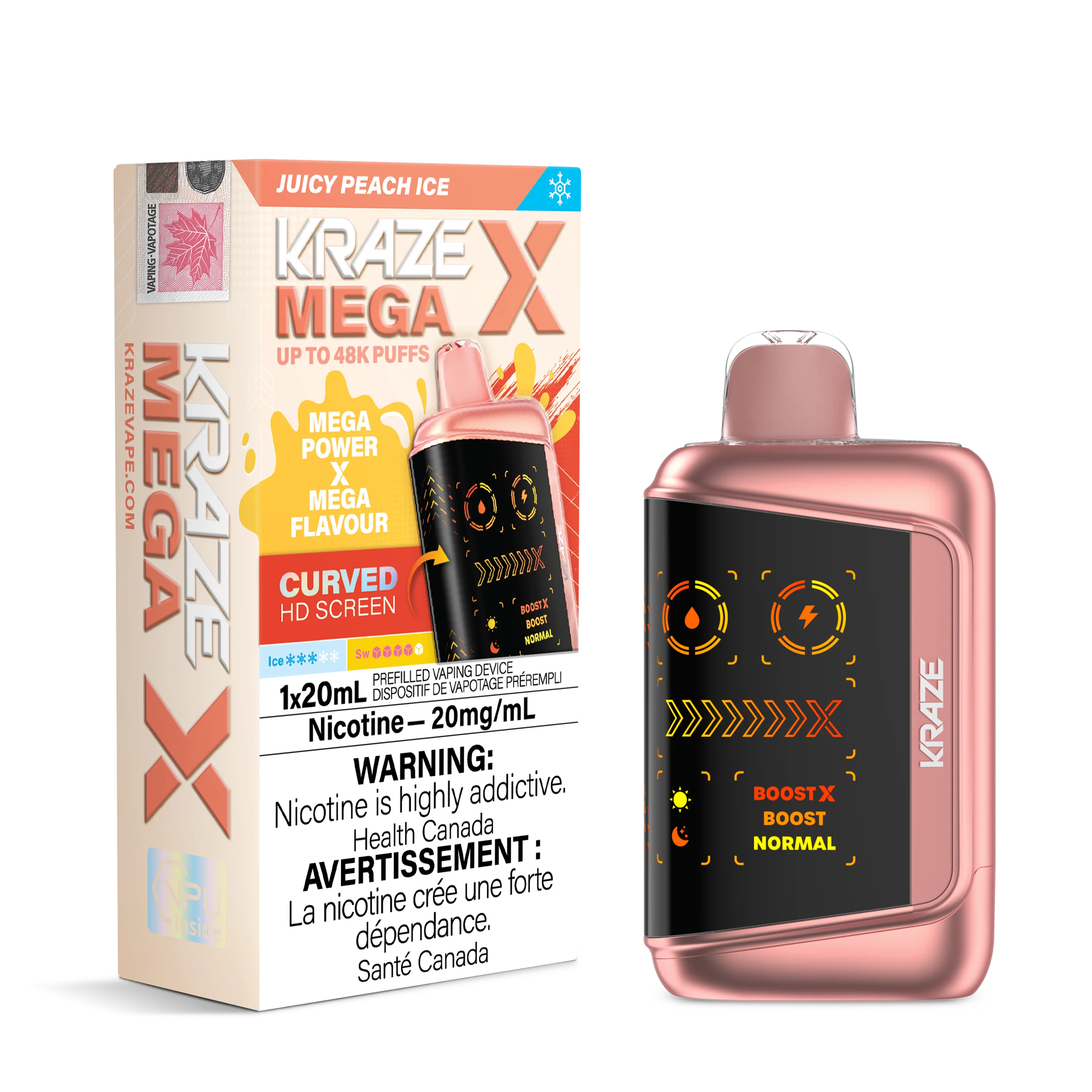 Kraze Mega X - Juicy Peach Ice