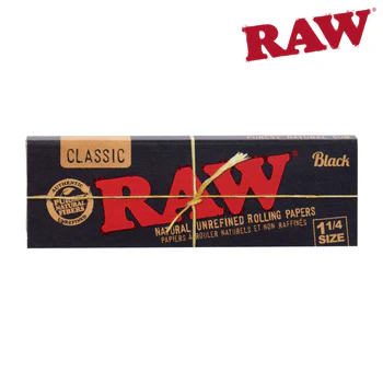 Raw - Black 1 1/4 Papers - 50/pk